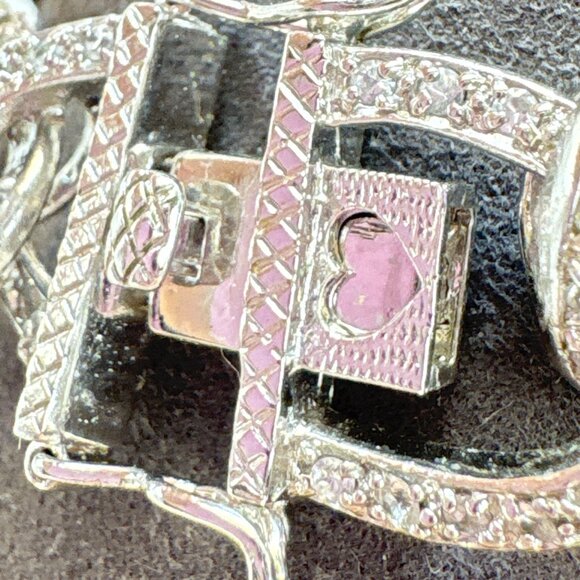 VTG Sterling Silver 925 Cubic Zirconia Oval Link Chain Bracelet Size 7.5" Length - Picture 5 of 10